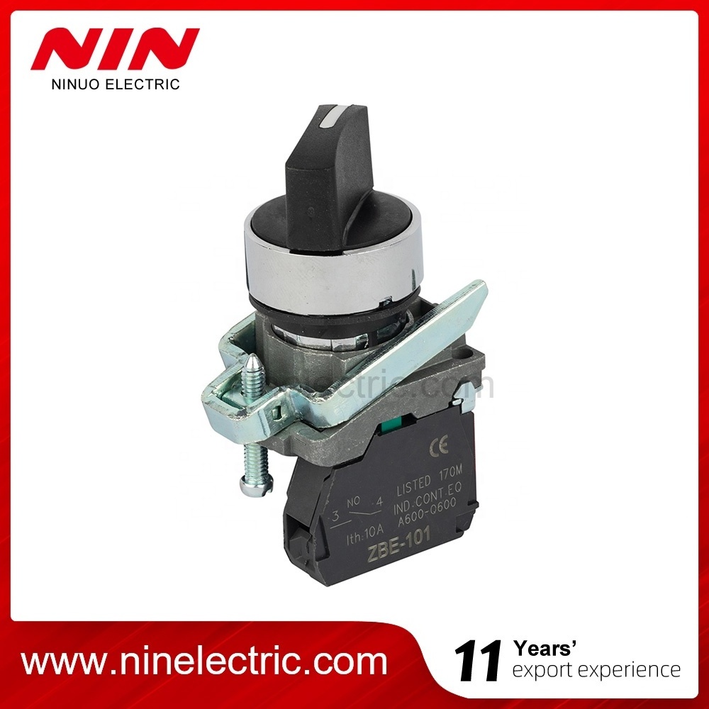 NIN Xb4-Bd21 2 Position Self-lock N/O Black Selector Short Handle Stay Put Selective Switch