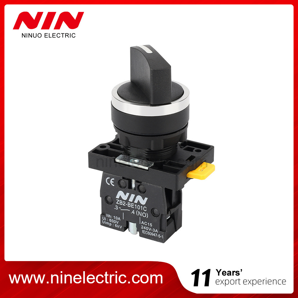 High quality 22mm xb2 2 position or 3 position rotary key switch 1no1nc push button switch