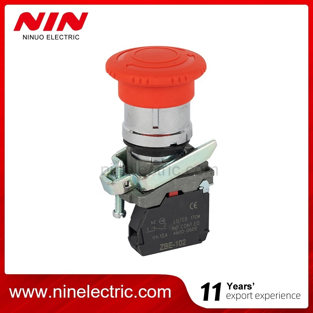 NIN XB4-BS542 Emergency Stop, Switching Off 22mm Latching Turn Release  Push Button N/C Maintained Push Button Switch