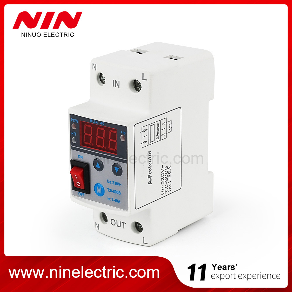 Energy Consumption Display Auto Reconnect Over and Under Voltage Protector Over Current Protection Relay