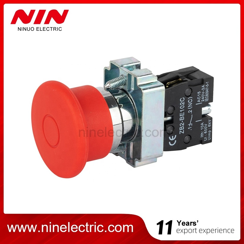 NIN 40mm XB2-BS542 Mushroom head turn to release red emergency stop push button switch