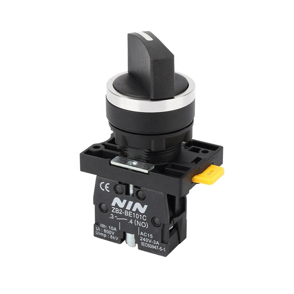 XB2-ED33 22MM Three-digit Knob ON-OFF-ON Knob Switch Plastic Series Plastic Push Button Key Emergency Stop Rotary Switch