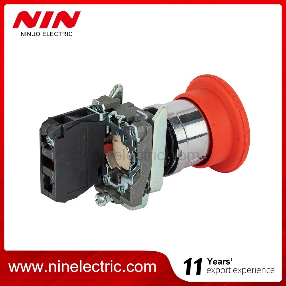 NIN XB4-BS542 Emergency Stop, Switching Off 22mm Latching Turn Release  Push Button N/C Maintained Push Button Switch