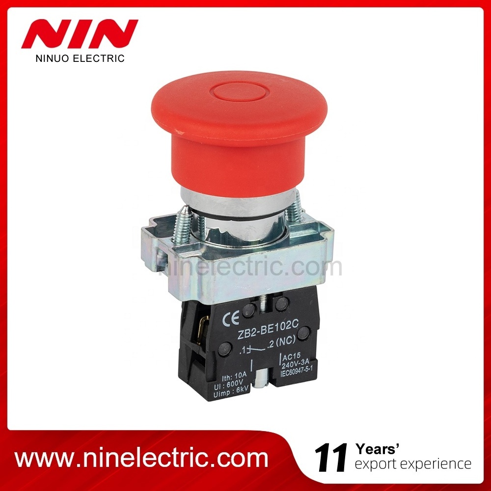 NIN 40mm XB2-BS542 Mushroom head turn to release red emergency stop push button switch