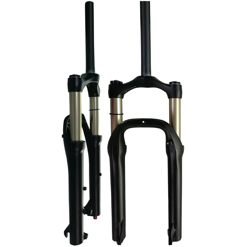 Titanium color stanchions bicycle fork 20*4.0 with air suspension