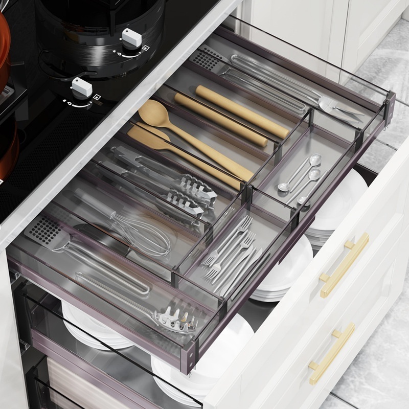 Kitchen Cabinet Pull Out Cabinet Drawer Organizer Stainless Steel Slide Out Shelves Glass Slide Out Cabinet Organizer