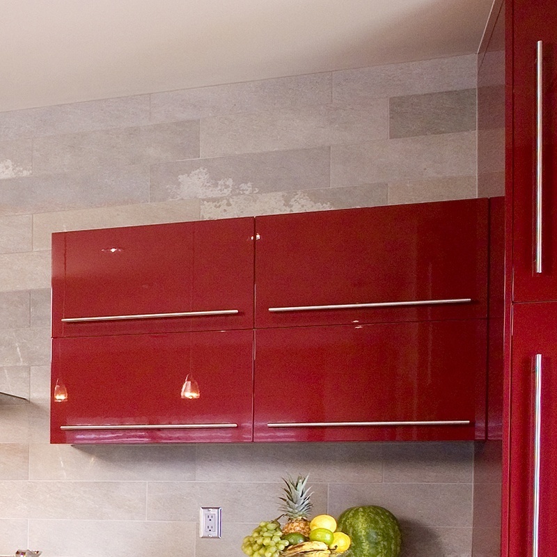 Manufacture complete water resistant kitchen cabinet knock down kitchen cabinets stainless steel red kitchen cabinet