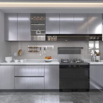 Freestanding High Gloss Cabinet Modern 304 Stainless Steel Kitchen Cabinet