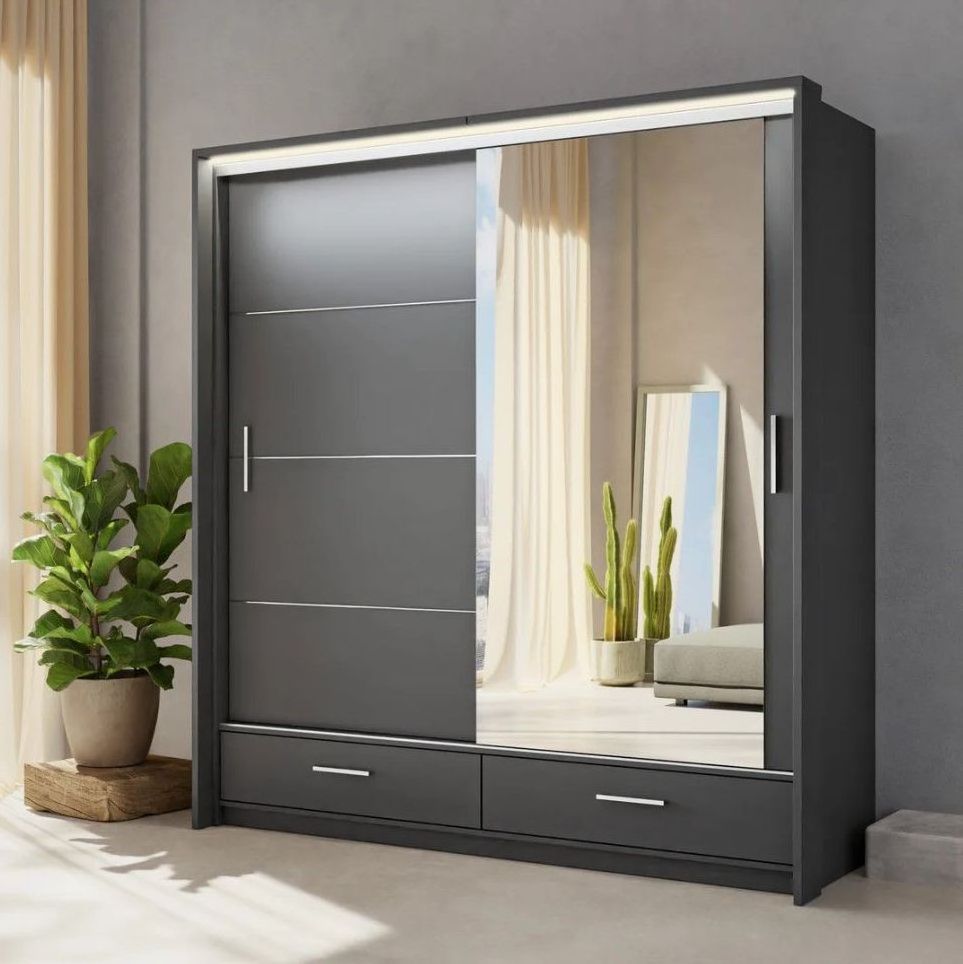 Stainless Steel Modern Minimalist Wardrobe Luxury Gray Closet