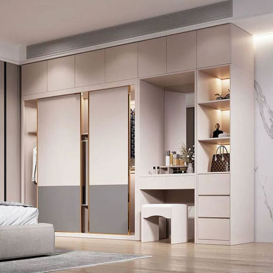 Customized Bedroom Closet Sliding Door Stainless Steel Wardrobe