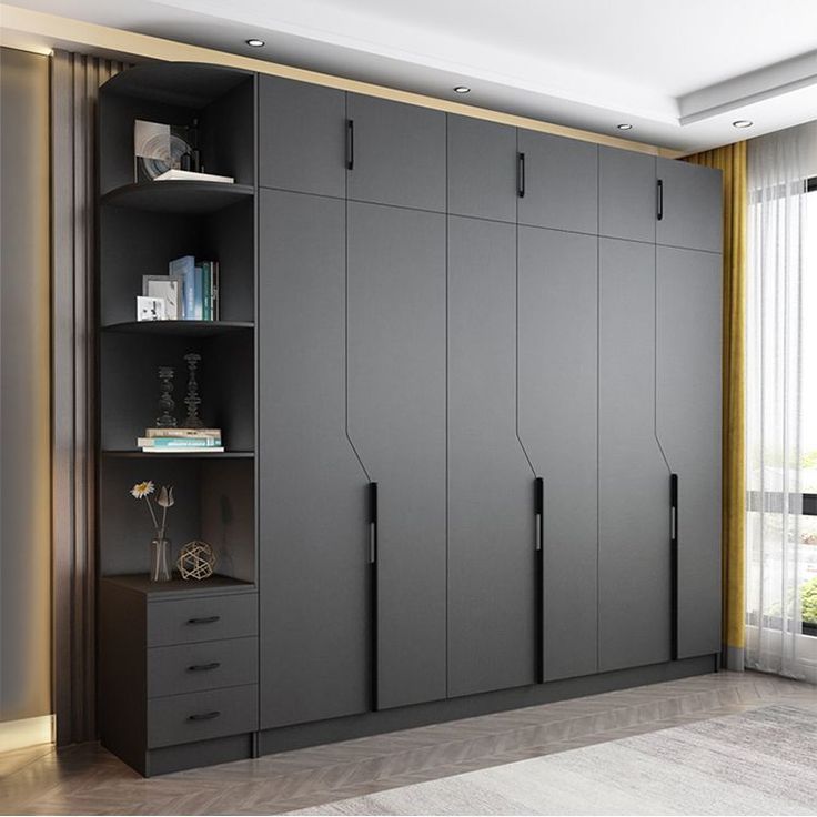 Stainless Steel Modern Minimalist Wardrobe Luxury Gray Closet