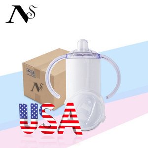 Us Warehouse Double Wall Bpa Free 12oz Kids Straight Stainless Steel Bottle Tumbler Sublimation Blank Baby Sippy Cups With Lids