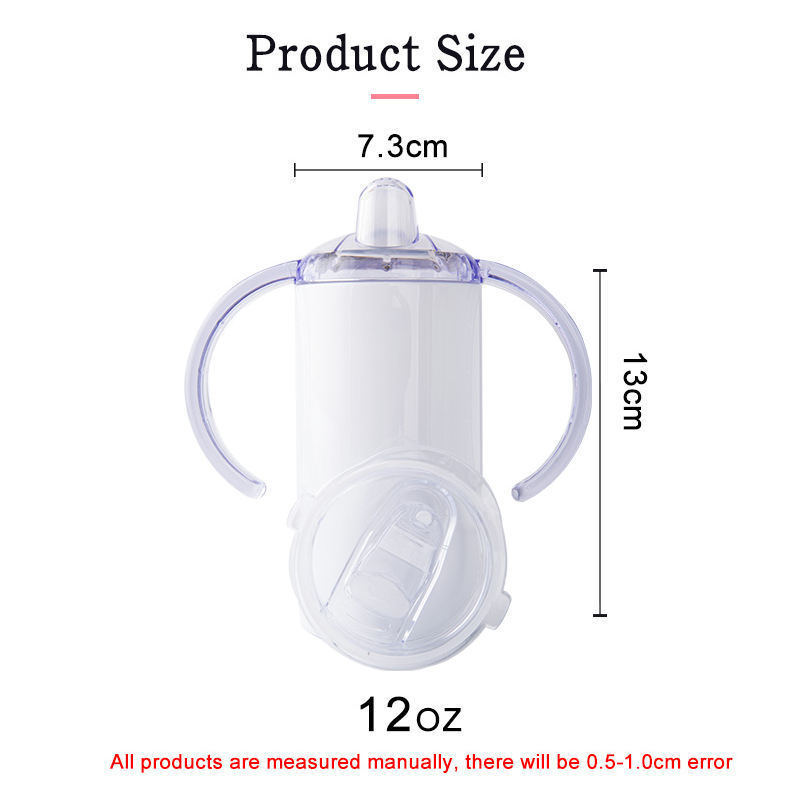 Us Warehouse Double Wall Bpa Free 12oz Kids Straight Stainless Steel Bottle Tumbler Sublimation Blank Baby Sippy Cups With Lids