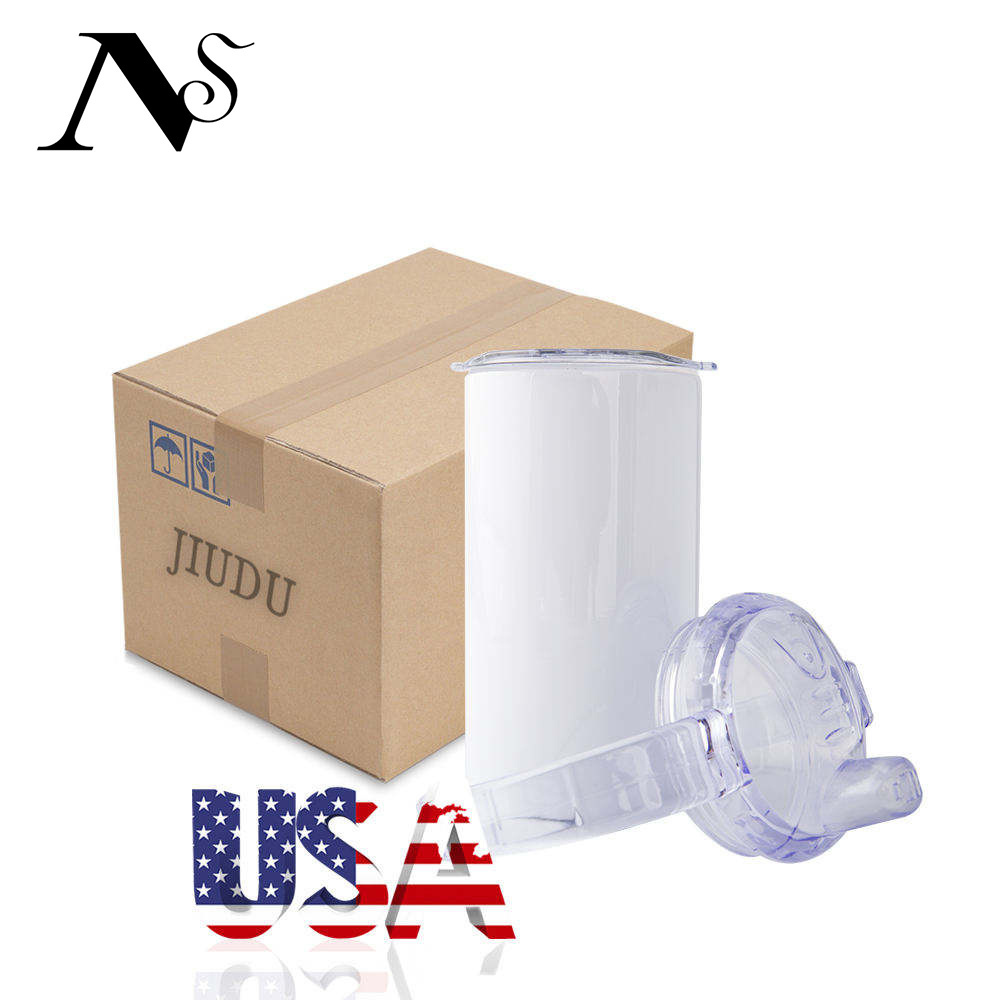 Us Warehouse Double Wall Bpa Free 12oz Kids Straight Stainless Steel Bottle Tumbler Sublimation Blank Baby Sippy Cups With Lids