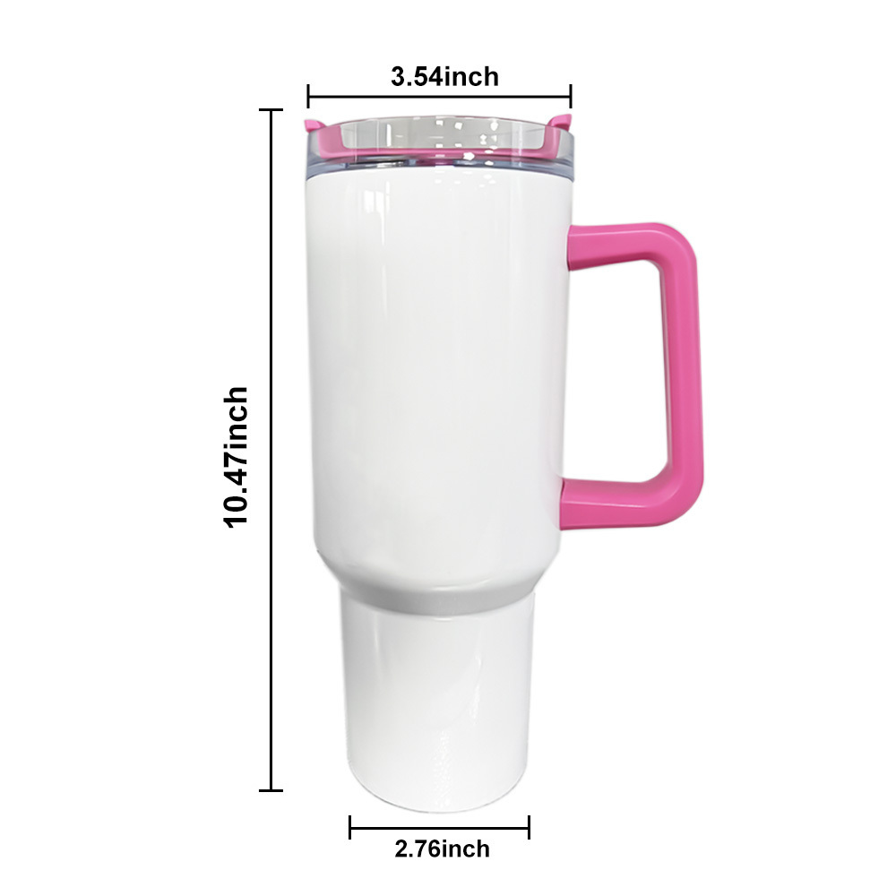 Usa Warehouse Insulated Travel Mug Sublimation Blanks Double Walled 40oz Stainless Steel Mugs 40oz Tumbler With Handle