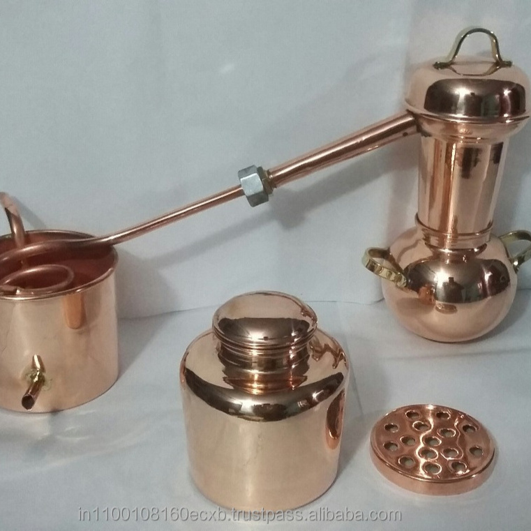 Copper Distillation Equipment- 500 ML Distilling Copper Pot Beer Brewing Equipment Red Copper Wine Making Home Destination