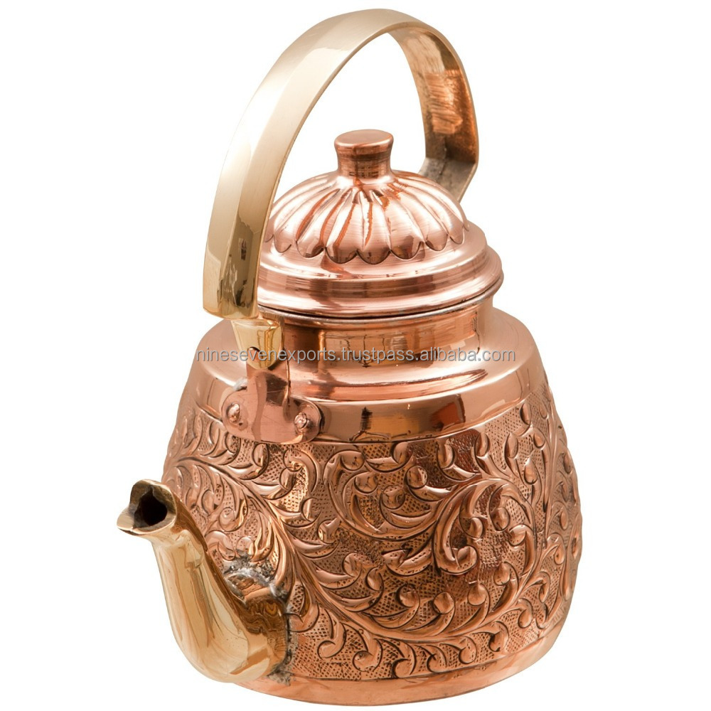 copper tea kettle engraved