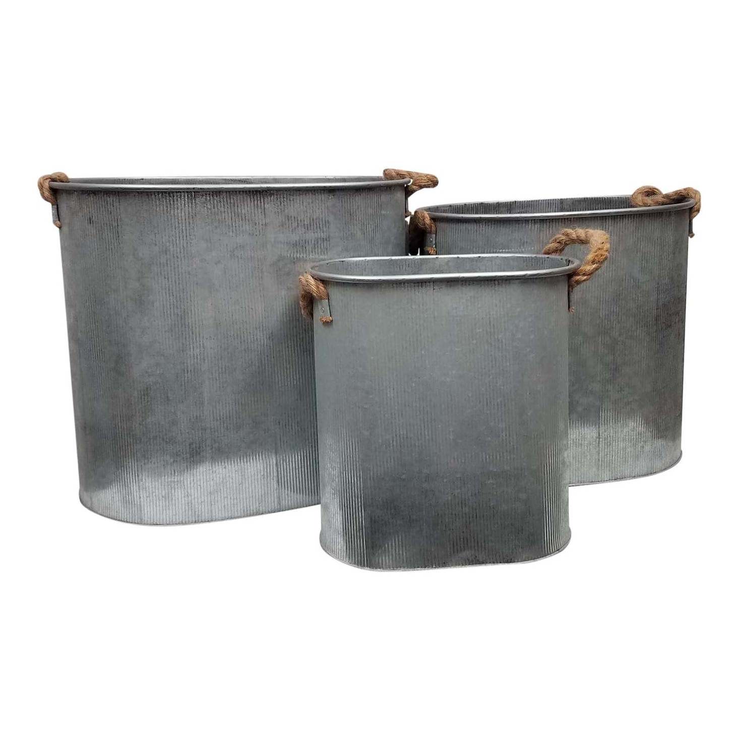 Antique Galvanized planter rectangular shape Metal Flower Pot Farmhouse Plant Pot Flower Bouquets Holder for Home Decor