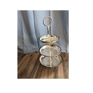 Mirror Cupcake Cake Stand Topper Gold Silver Round Decoration Glass Hanging Crystal Stainless Steel for cake Stand for Wedding