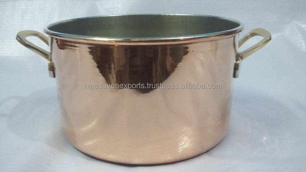 Heavy Thickness Copper Kitchen Sauce Pan Commercial Induction Stew Pot sauce pan For Restaurants