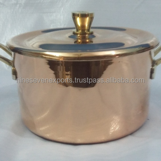 Heavy Thickness Copper Kitchen Sauce Pan Commercial Induction Stew Pot sauce pan For Restaurants