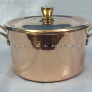 Heavy Thickness Copper Kitchen Sauce Pan Commercial Induction Stew Pot sauce pan For Restaurants