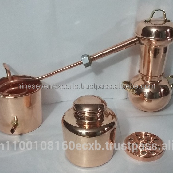 Copper Distillation Equipment- 500 ML Distilling Copper Pot Beer Brewing Equipment Red Copper Wine Making Home Destination