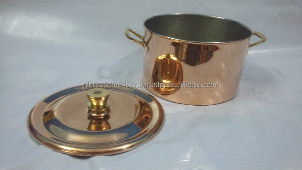 Heavy Thickness Copper Kitchen Sauce Pan Commercial Induction Stew Pot sauce pan For Restaurants