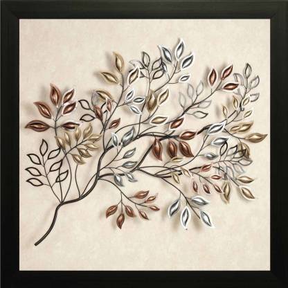 Wrought Iron Multi Flowers In White Wall Art