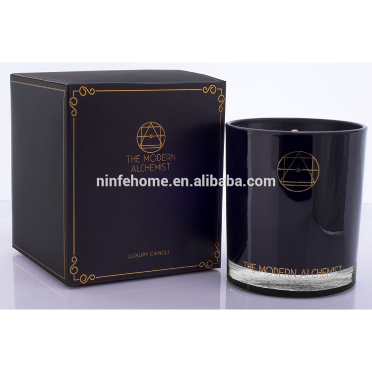 wholesale luxury scented candles black glass jar soy wax scented candles