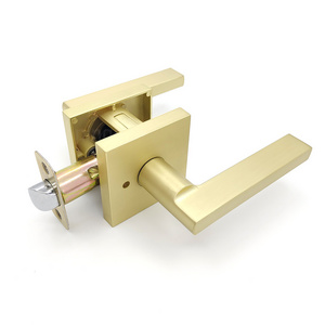 Heavy duty Satin Brass Security Privacy Keyless Door Handle Lever Lock Bathroom Bedroom Interior Door Lock Zinc Alloy