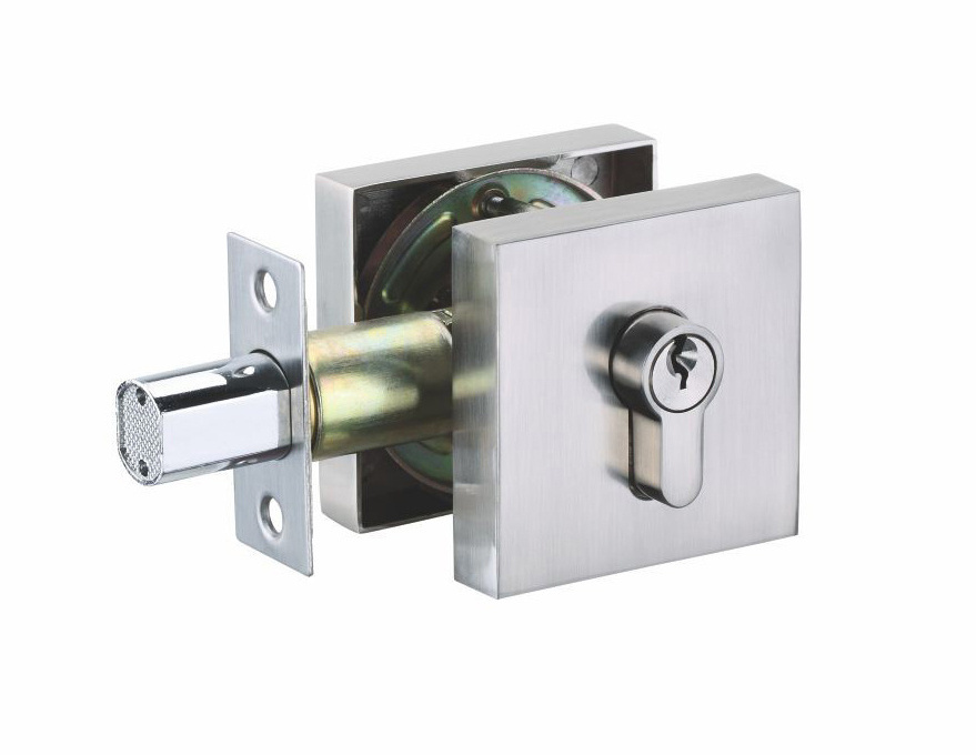 Square deadbolt satin nickel zinc alloy single cylinder deadboltwith keys door lockset double cylinder deadbolt door lock