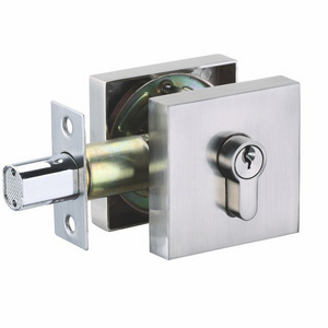 Square deadbolt satin nickel zinc alloy single cylinder deadboltwith keys door lockset double cylinder deadbolt door lock