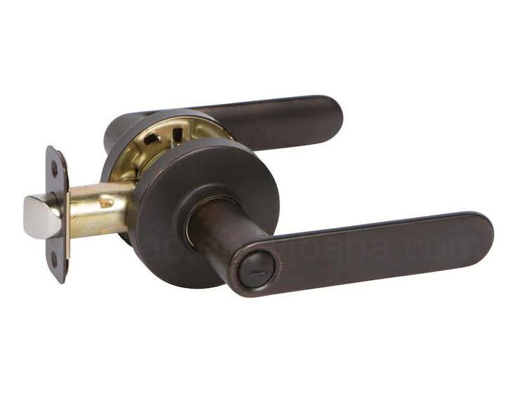 American privacy door handle bathroom bedroom bath door lever lock set oil rubbed bronze aged interior door handle lock round