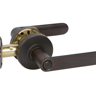 American privacy door handle bathroom bedroom bath door lever lock set oil rubbed bronze aged interior door handle lock round