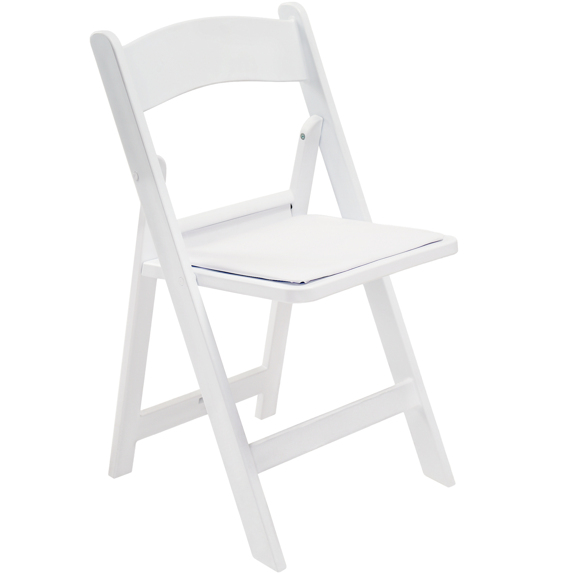 High Quality Vingli padded seat outdoor wedding banquet white plastic resin folding dining chairs