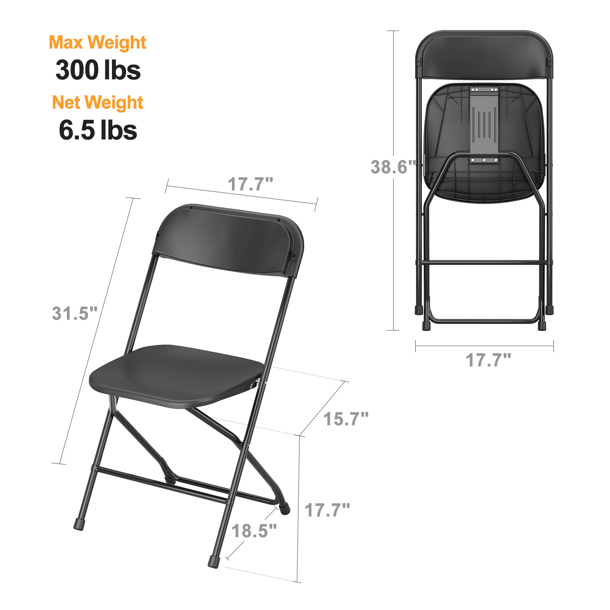 Benjia Modern Design Steel PP High Quality Cheap Plastic Folding Outdoor Chair Dining Kitchen Hotel Living Room Gym Hospital Use