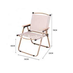 Benjia outdoor furniture kermit chair Wood grain aluminum portable folding camping chair