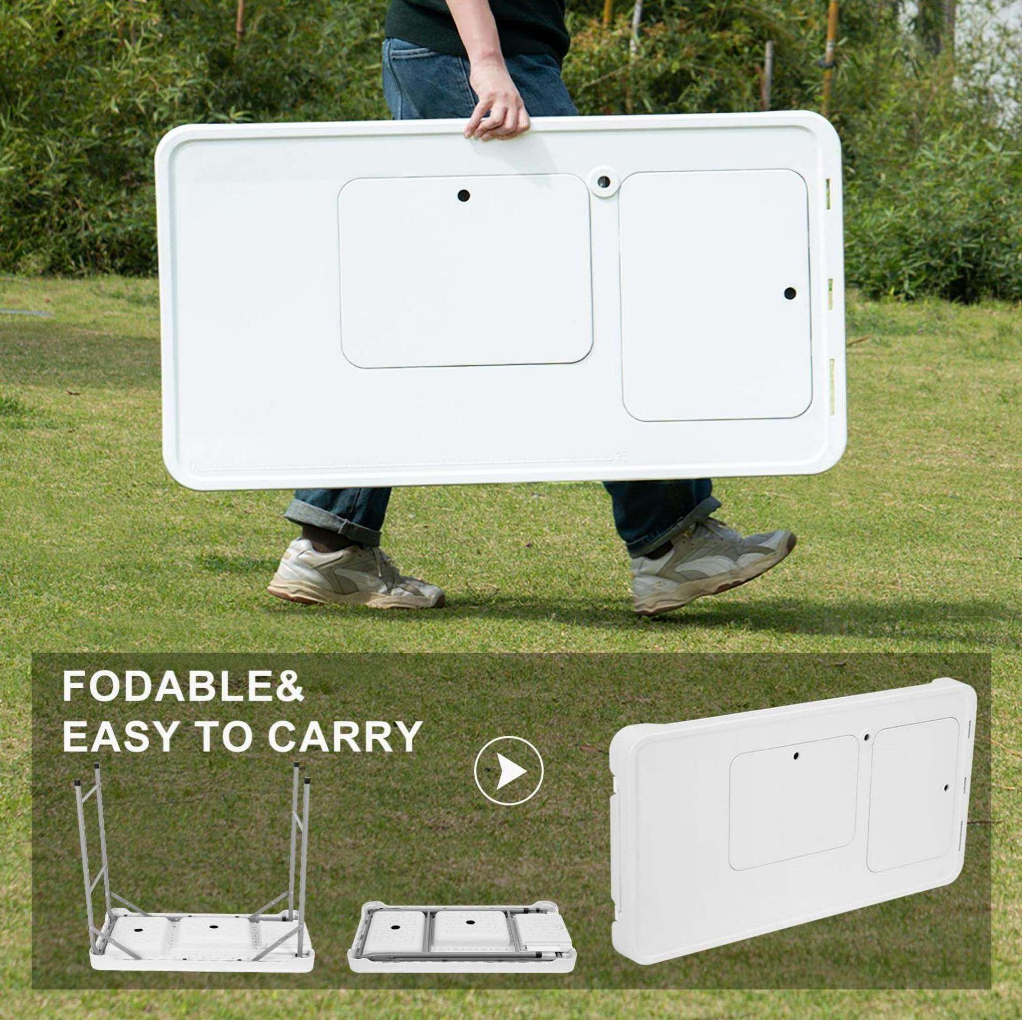 Portable 4ft Outdoor Ice Cooler Folding Table Fishing Cleaning Table Plastic Folding Table