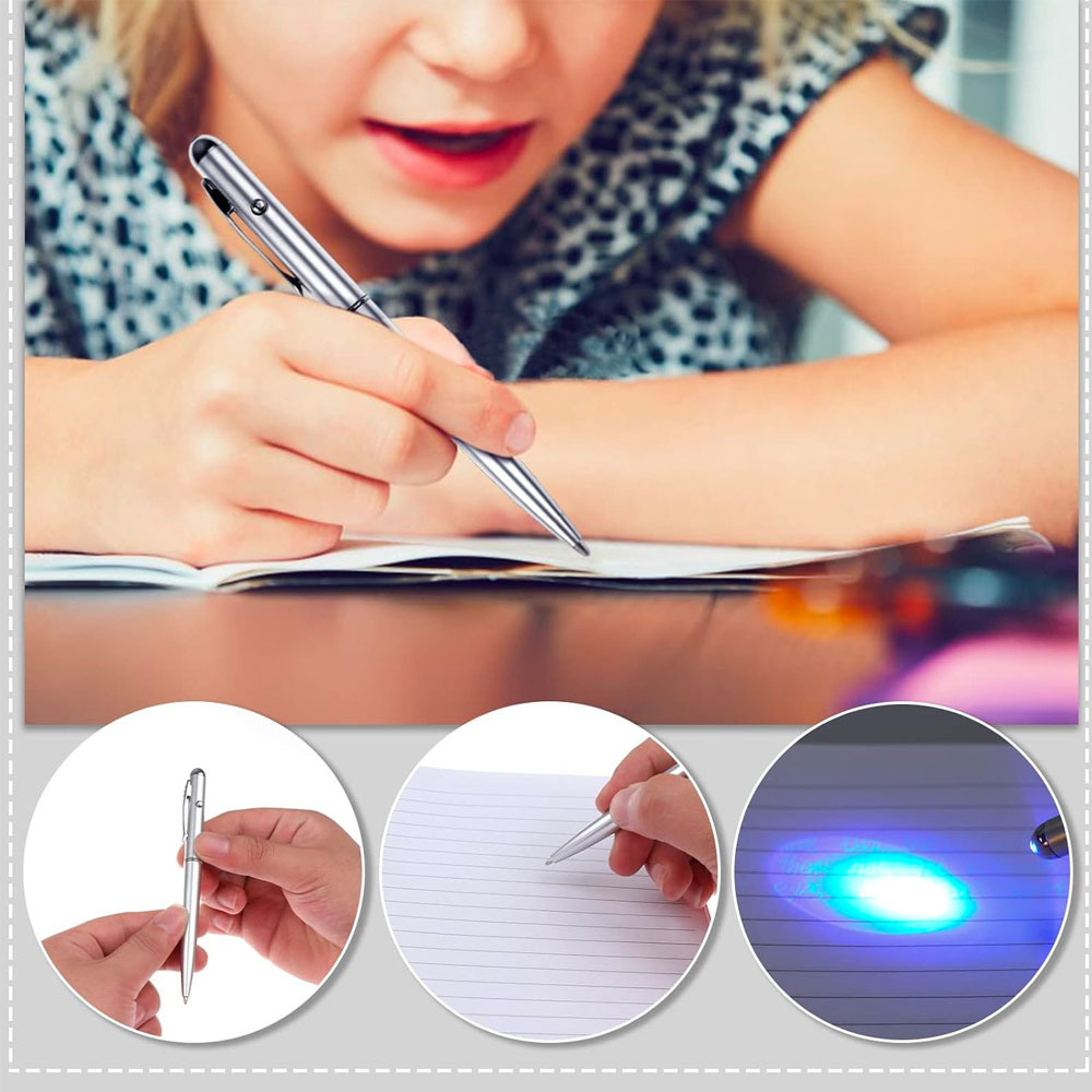 Promotional Led UV Light Magic Spy Cheating Pen With Secret Invisible Ink For Kids Children