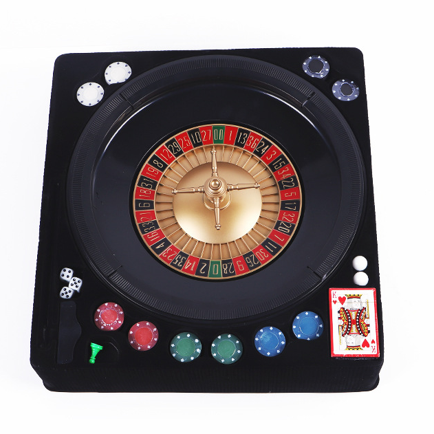 16 Inch Roulette Entertainment Toy Board Game Casino Turntable Poker Chip Dice Roulette Game