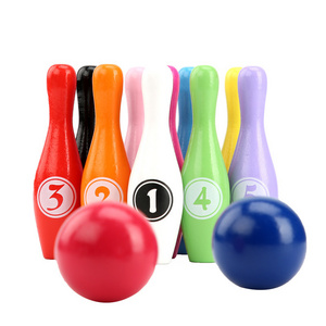 Color Wooden Digital Bowling Toy Suitable for Indoor and Outdoor Sports Games For Children And Adults