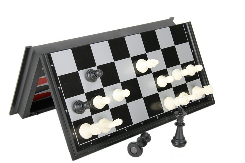 Travel Magnetic game set 3 in 1 Chess Checkers Backgammon Game Set with Chess Board for Travel