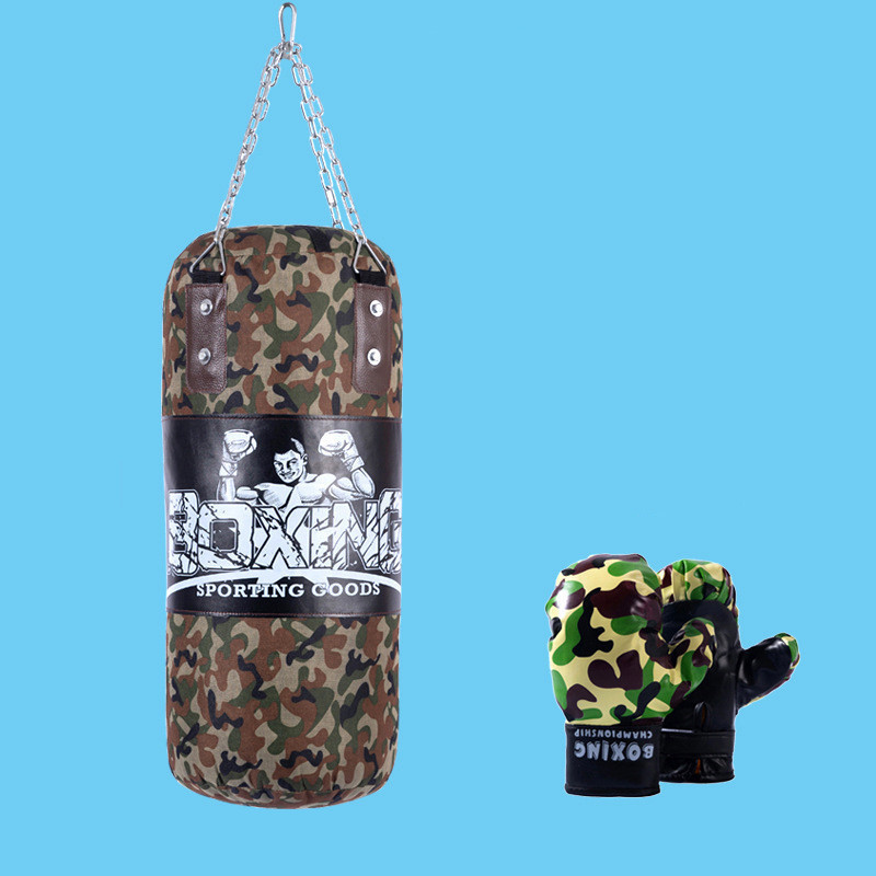 Iron Chain Children's Punching Bag Hanging Solid Filled PU Leather Sports Toy Punching Bag with Boxing Gloves