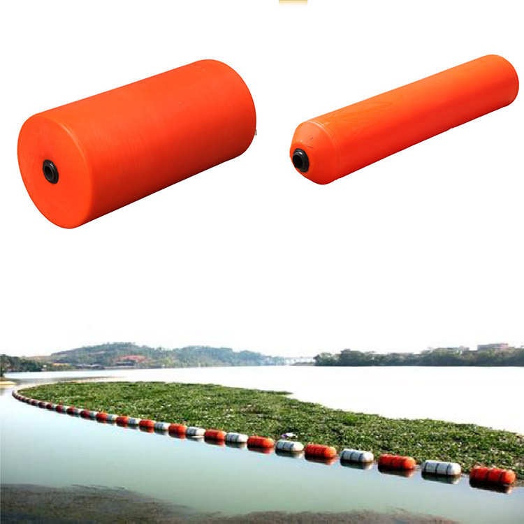 Marine floating barrier buoy floater for bridge bottom water