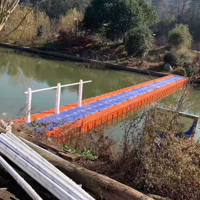 Floating pontoon used as floating platform bridge, fishing farm / floating dock, jet ski dock