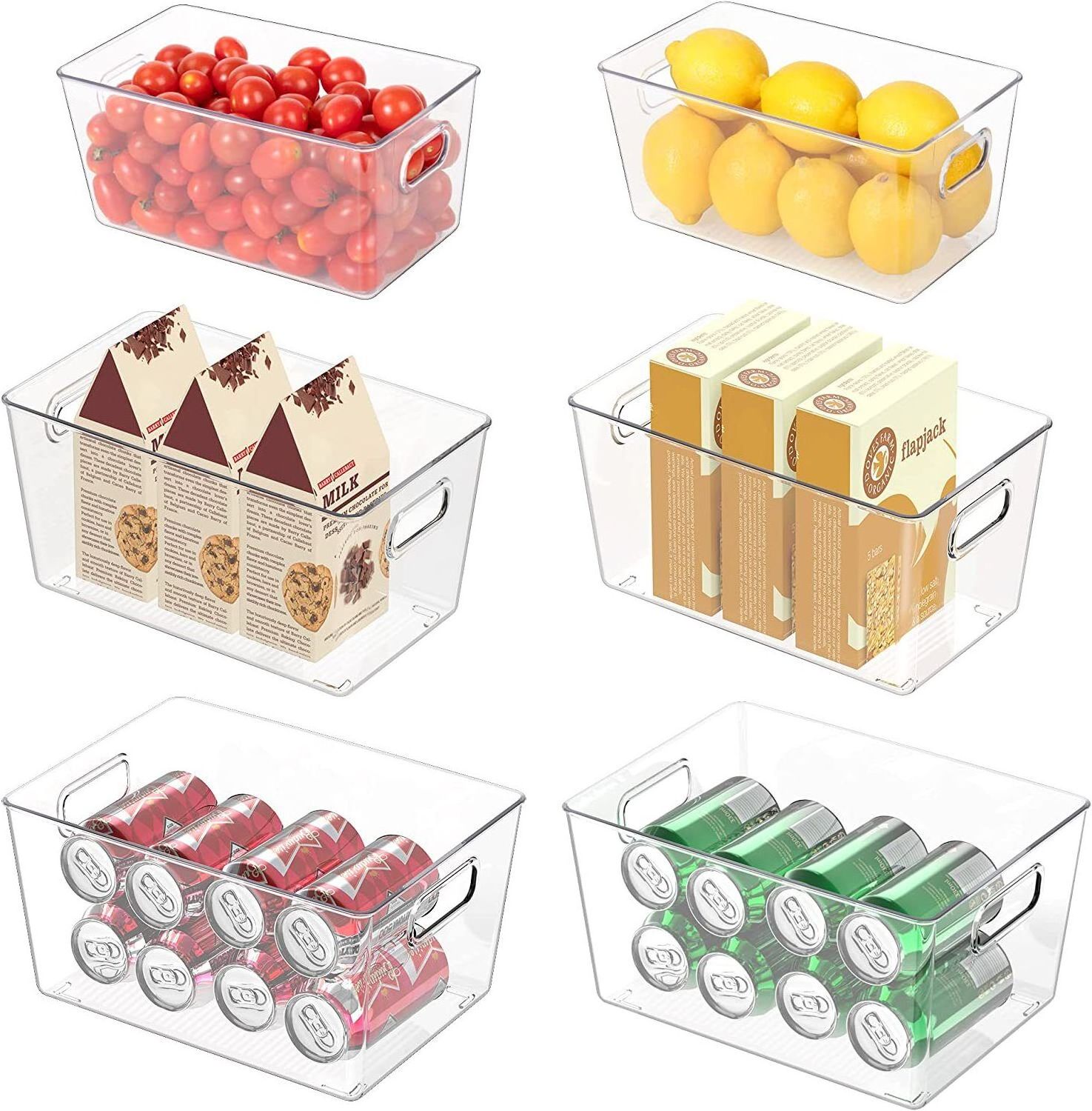 M & L size Fridge Bins High Quality Transparent PET Fridge Organizer