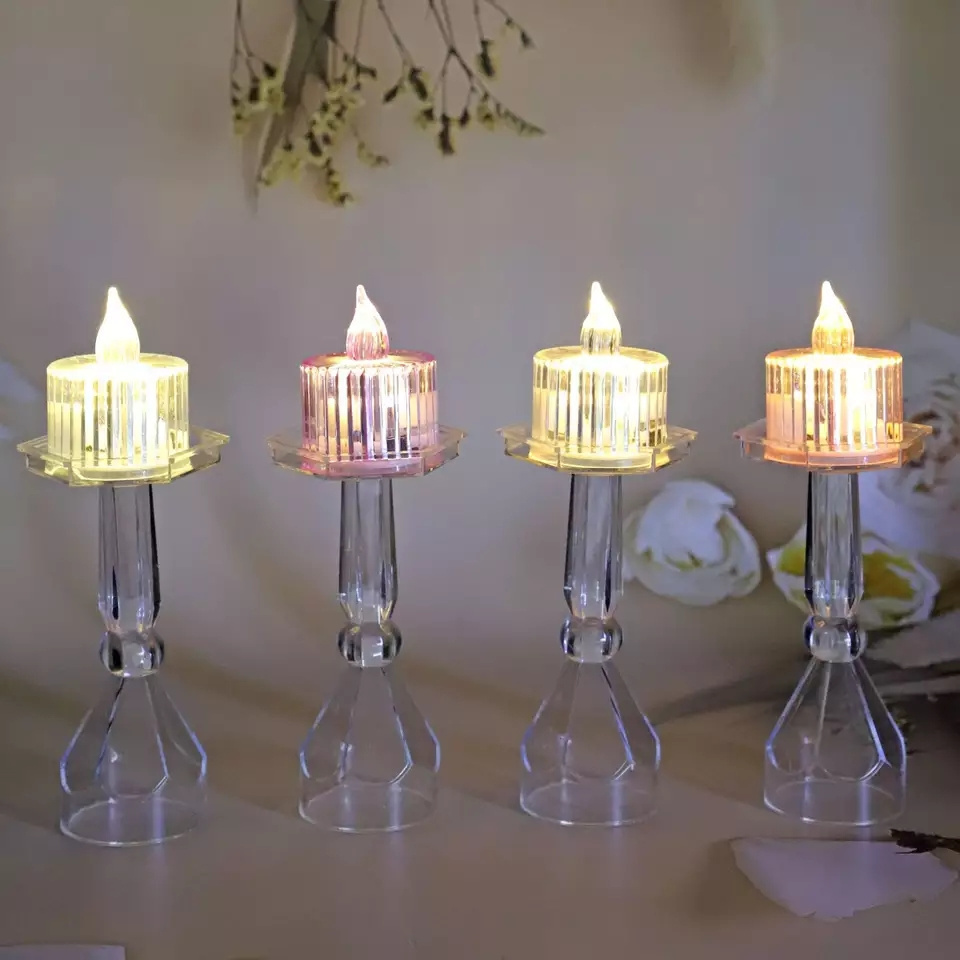 LED Tea Light Flash Electric Candles Decor Lamp Battery Powered Wedding Realistic Flameless Multicolor Home Decoration