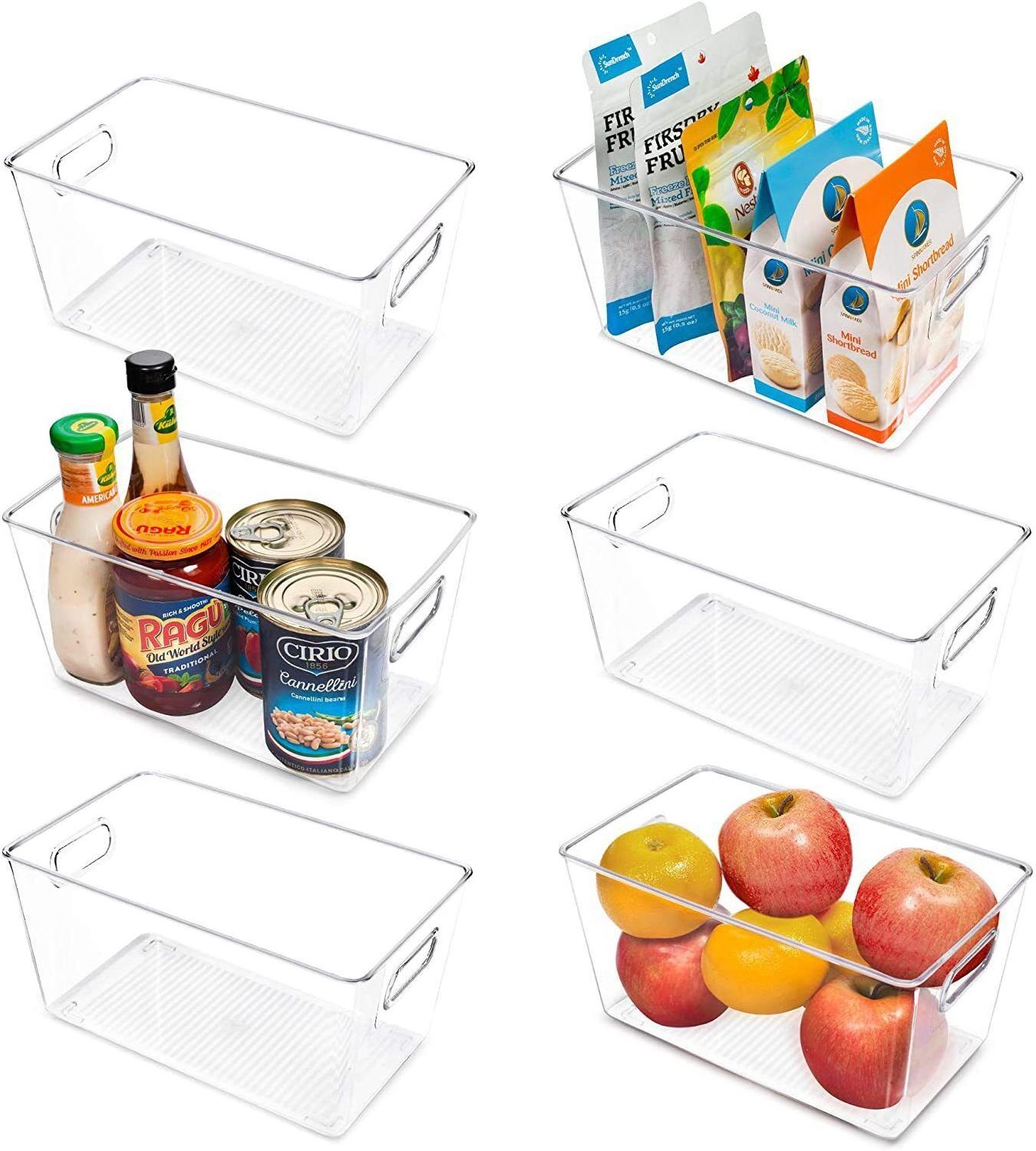 M & L size Fridge Bins High Quality Transparent PET Fridge Organizer