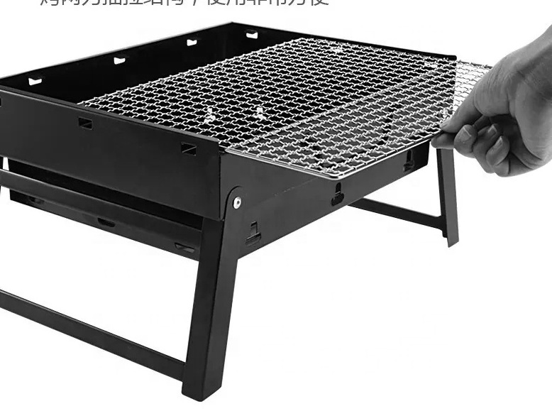 Kabob BBQ Grills Stove Folding Portable Barbecue Charcoal Grill, Tabletop Outdoor Steel Smoker BBQ for Cooking Camping Picnic